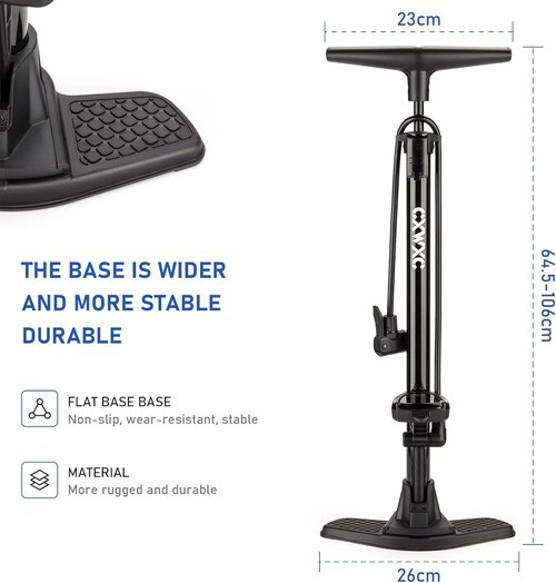 CXWXC Bike Floor Pump - Digital Gauge 140 PSI Bicycle Tire Pump for Presta & Schrader Valves | Portable Design with Large Display