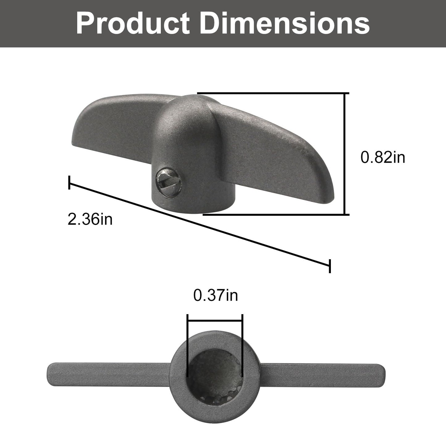 VIDABTE T-Handle Crank for Andersen Casement Windows, 3/8 in Tee Handle Casement Operator, Butterfly Wing Nut T-Handles (2 pcs)