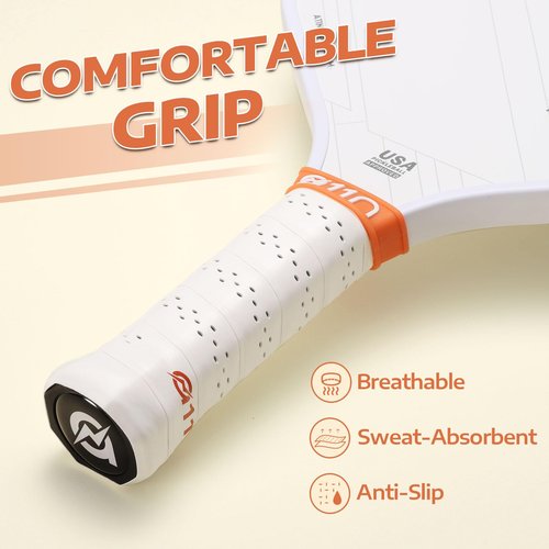 A11N Pickleball Paddles Set of 2 Fiberglass Surface Rackets with 4 Pickleball Balls and Pickleball Bag for Beginners - USAPA Approved, Orange