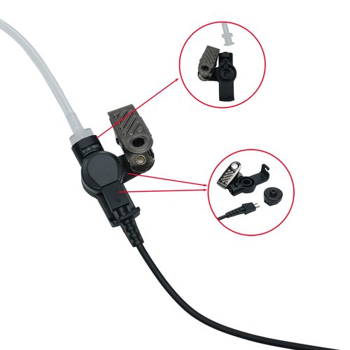 HEOPBIRD Walkie Talkie Earpiece Headset with Mic PTT for Baofeng UV-5R Kenwood Puxing Wouxun Hytera Two Way Radio 2 pin with Covert Acoustic Tube