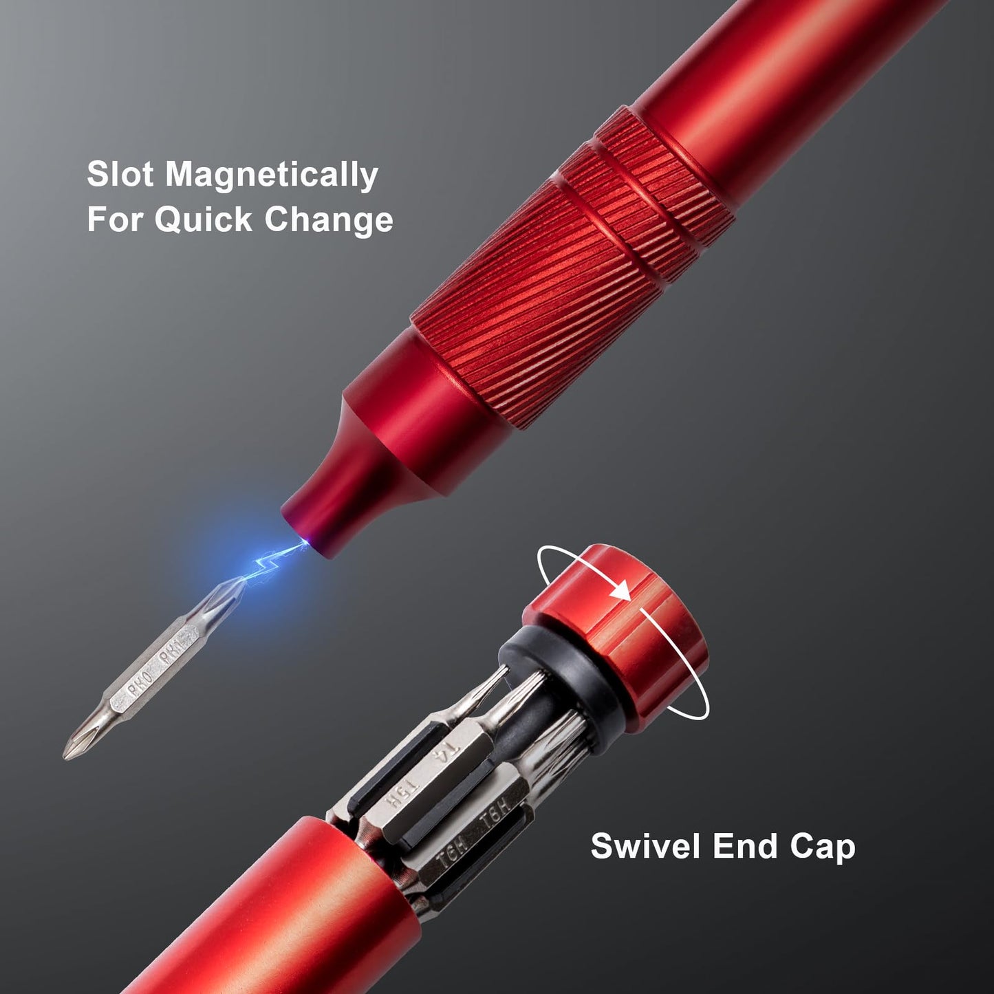 24-in-1 Precision Screwdriver Set, Magnetic Multi Bit Mini Screwdriver Set, Pen Style Repair Tool Kit for Eyeglass, Watch, Computer, Jewelry, Laptop, Phone and Electronic (Red)