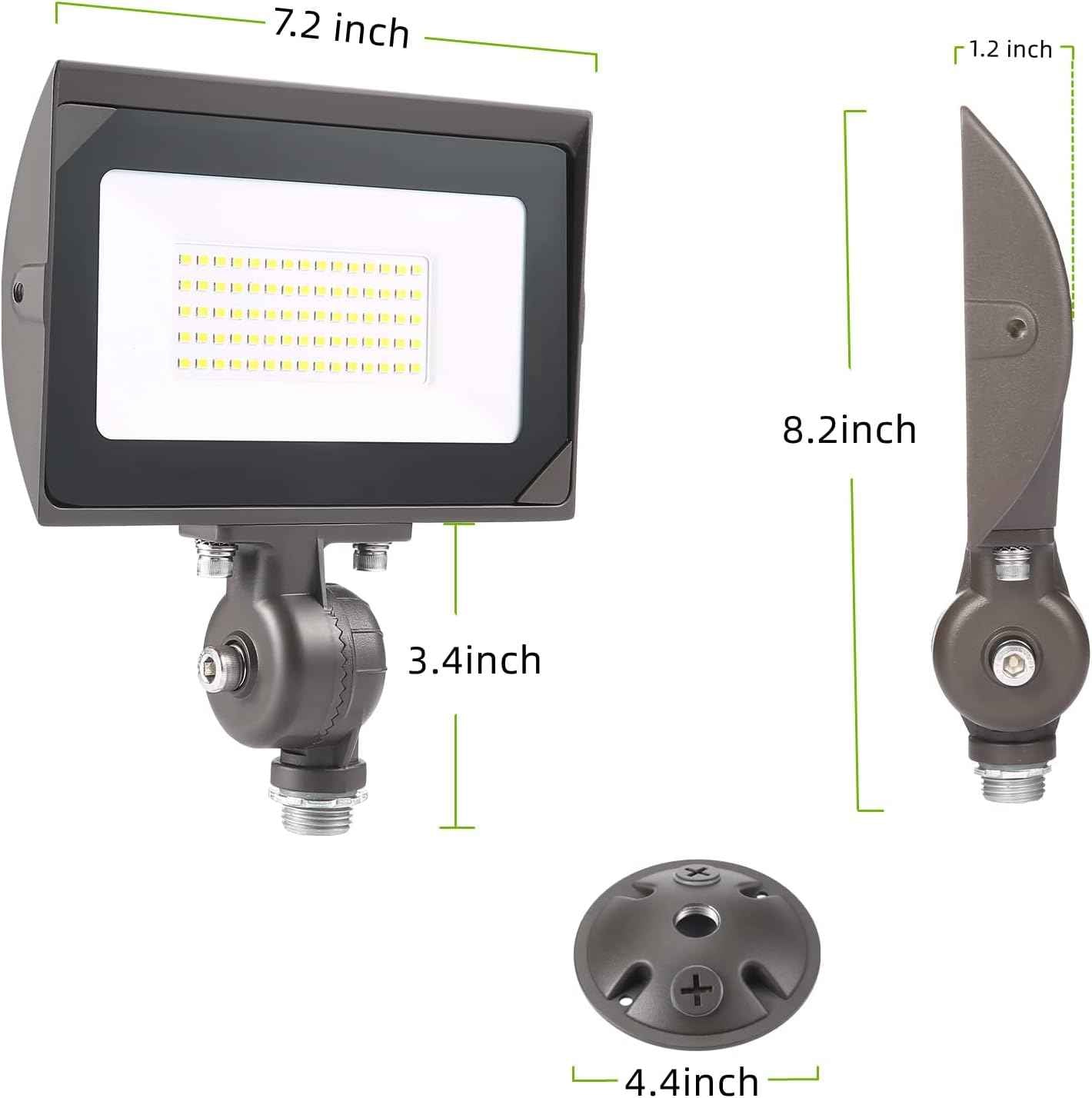 80W LED Flood Light - Waterproof Outdoor Security Light, 9600LM, 5000K Daylight, Knuckle Mount Included