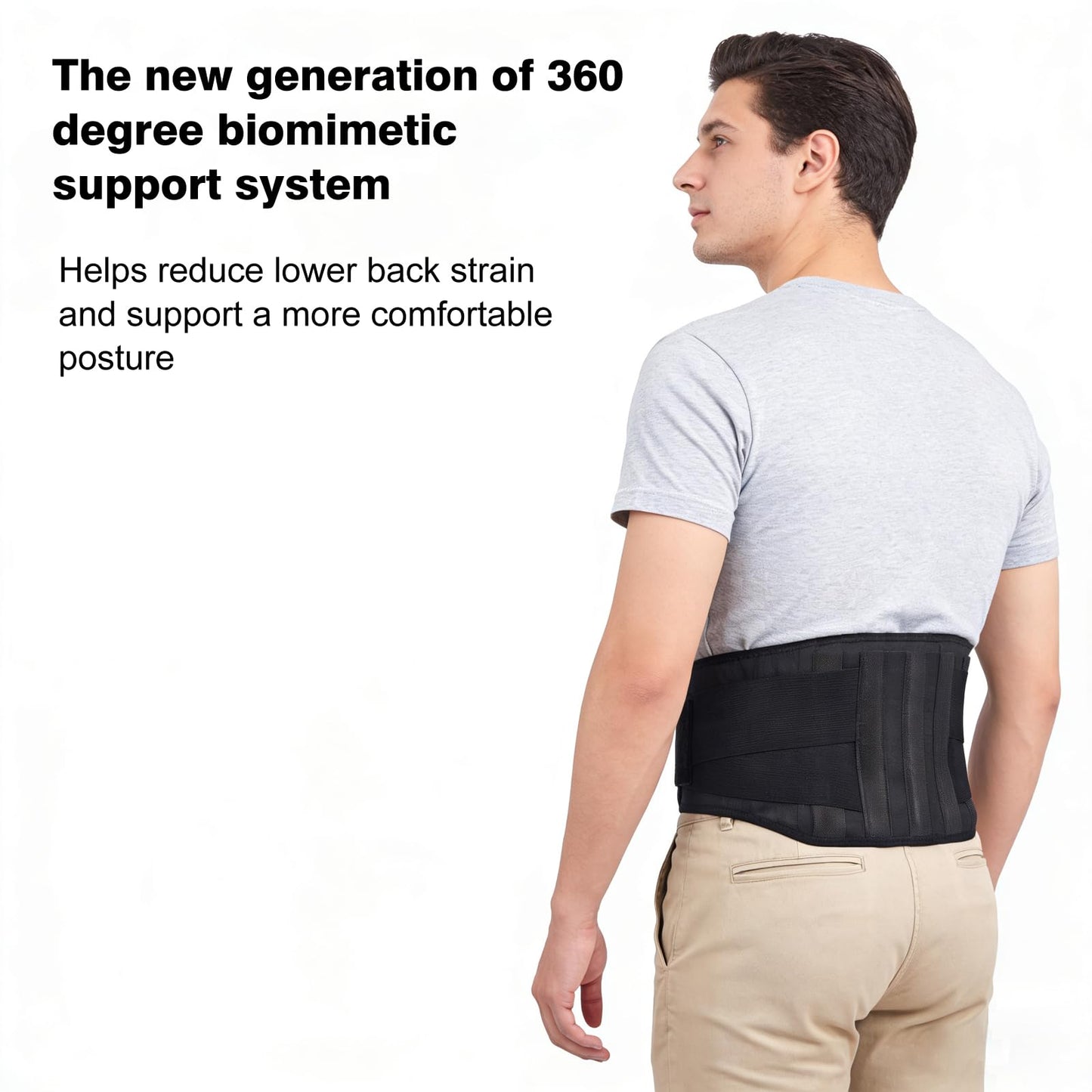 XOBTURP Back Brace for Lower Back Pain & Sciatica Relief - Heavy Duty Lumbar Support Belt with 5 Reinforced Stays for Herniated Disc, Arthritis, Work & Lifting - Men & Women (39-44.9” Large)