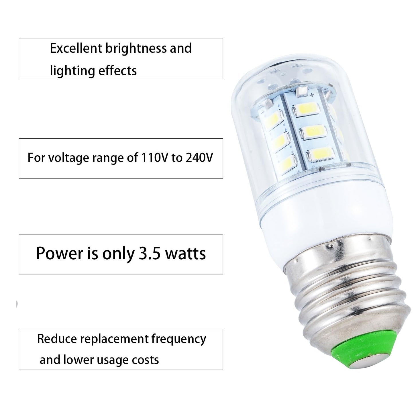 Light Bulb for Frigidaire Refrigerator FFSS2615TS5,LFSS2612TF0,LFSS2612TF4,FFSS2615TS0/o,FFSS2615TS2,LFSS2312TF4,LFSS2612TF3,FFSS2615TP0,FFSS2615TS3 kei D34I LED Bulb Replacement (White Light*2 Pcs)
