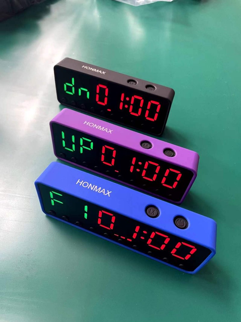 Digital Interval Timer with LED Display, Workout Timer/Purple Button