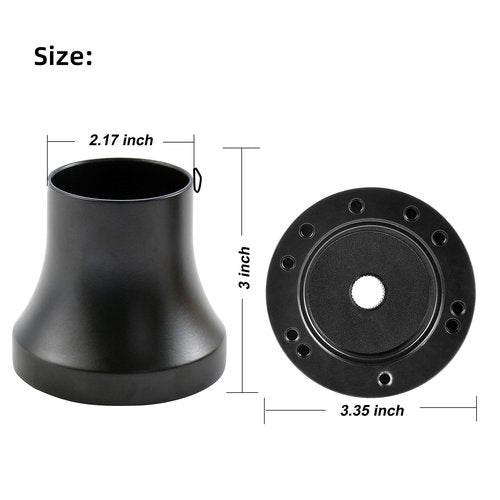 AIPSET Golf Cart Steering Wheel Adapter Compatible with EZGO RXV/TXT Golf Cart Steering Wheel, Works on 5-6 Holes Steering Wheel, Aluminum Alloy-Black