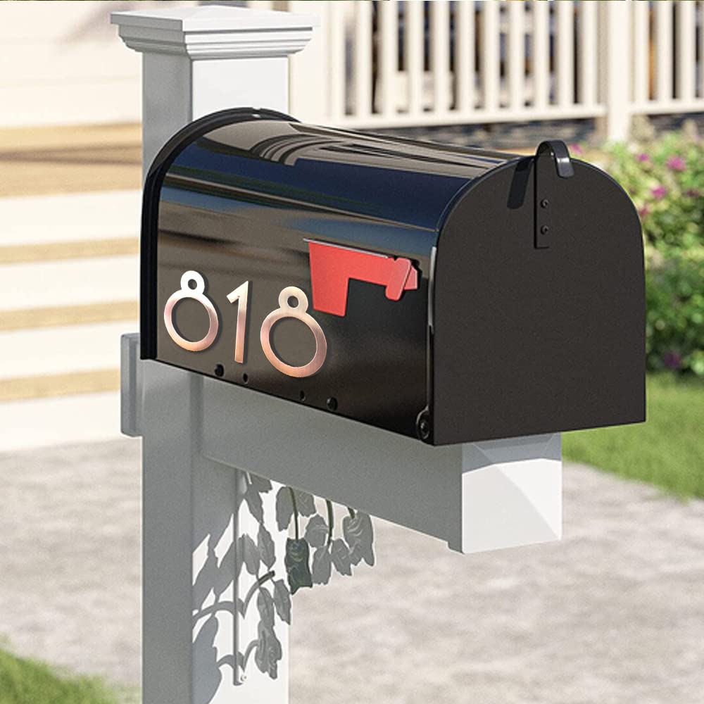 Diggoo 20 Pack Mailbox Numbers 0-9, 2 Inch High, House Numbers Door Address Appeal Stickers for Apartment, House, Room, Office, Cars, Trucks, Plating Process Number Sign Bronze
