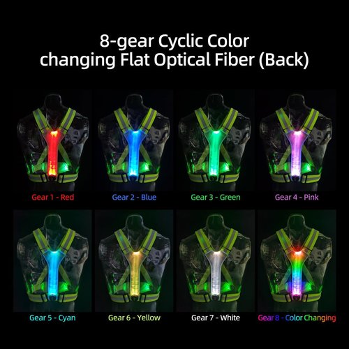 Glow Running Vest - Reflective Safety Gear with Detachable Light | 8 Vibrant Glow Colors for Night Activities