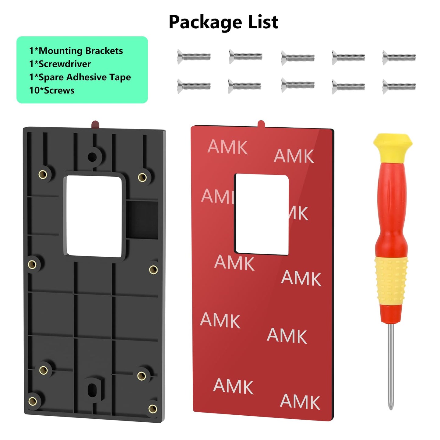 No Drill Doorbell Mount Compatible with Ring Battery Doorbell Plus/Pro/1/2/3/3 Plus/4/(2020 Release), Doorbell Holder Accessories for Houses Apartment Door with A Spare Adhesive