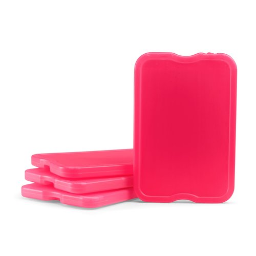 Cool Coolers by Fit + Fresh Slim Compact Reusable XL Ice Pack, Perfect for Lunch Boxes, Coolers, and Beach Bags, 8 Pack, Pink
