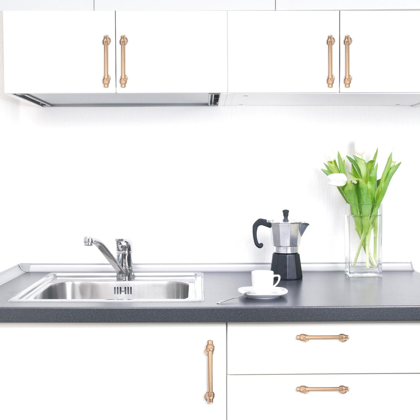 POVEFONK JBUS14 20 Pack 5 Inch(128mm) Champagne Bronze Kitchen Cabinet Handles Cabinet Pulls Gold Drawer Pulls Kitchen Cabinet Hardware Handles Dresser Handles