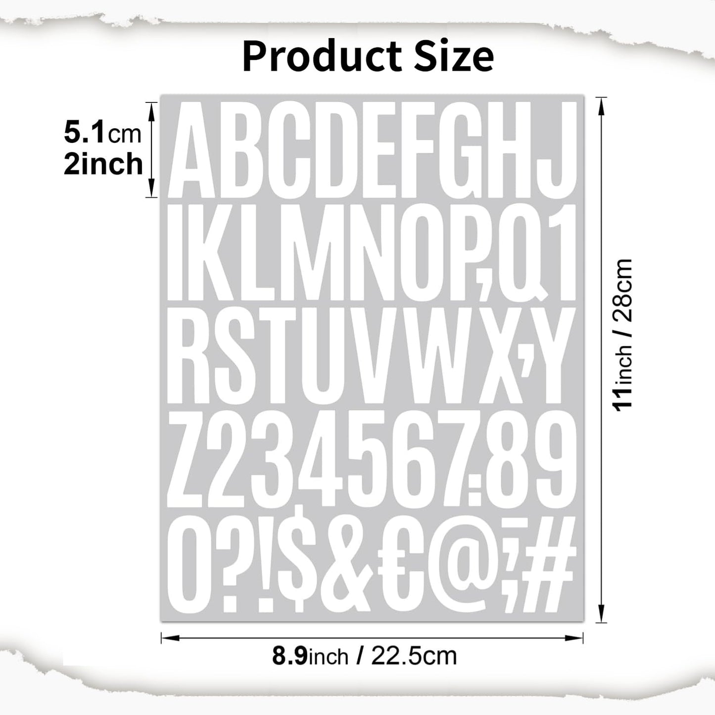 Jiepuxiter 10 Sheets Vinyl Letter Number Stickers, Self-Adhesive Alphabet Stickers, Waterproof Mailbox Number Sticker Letters for Mailboxes,Door,Cars,Boats, Address Signs (White, 2 inch)