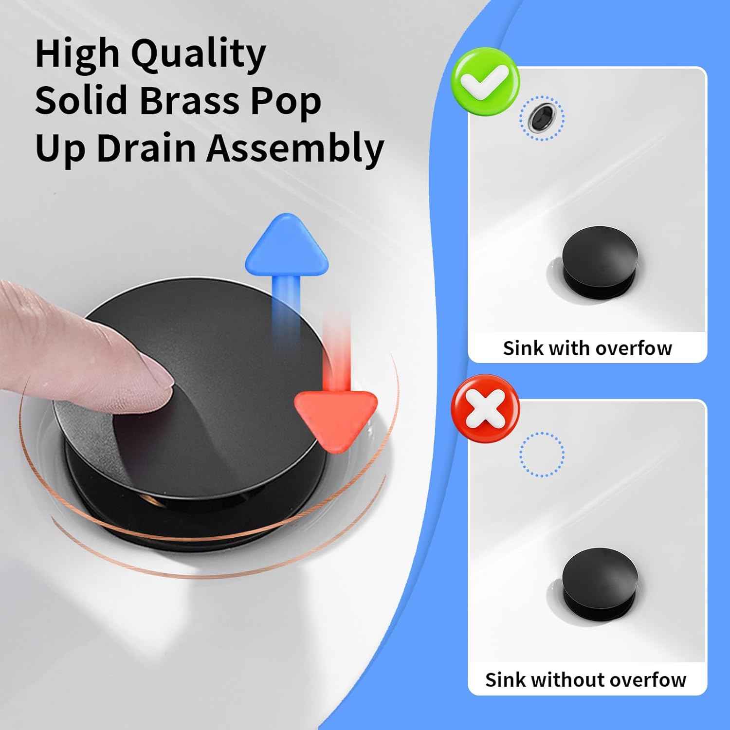 Matte Black Waterfall Bathroom Faucet - Single Handle Lavatory Sink Mixer with Brass Drain