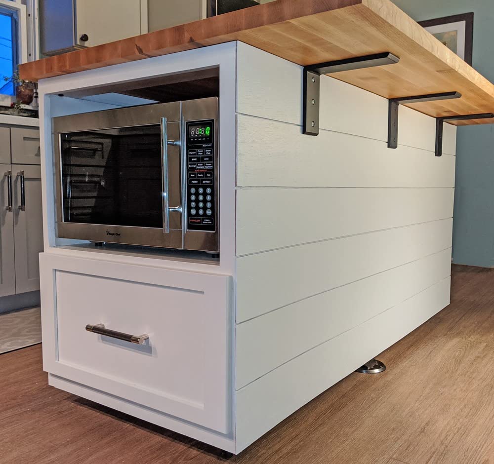 Countertop Support Bracket 4 Pack 14 inch Heavy Duty 3/8" Thick Black Granite Countertop Bracket 14"x6"x2.5" Shelf L Bracket Mantel Corbels for Quartz/Granite/Wood/Concret/Laminate Countertops