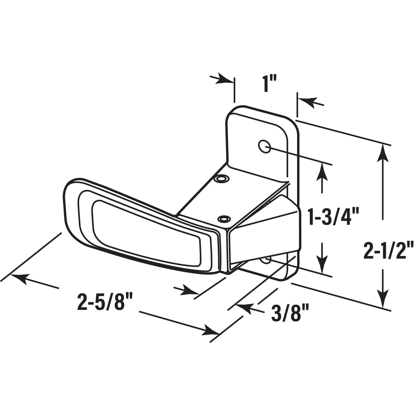 Prime-Line K 55177 Storm and Screen Door Inside Interior Latch with Screws, Brown (Single Pack)