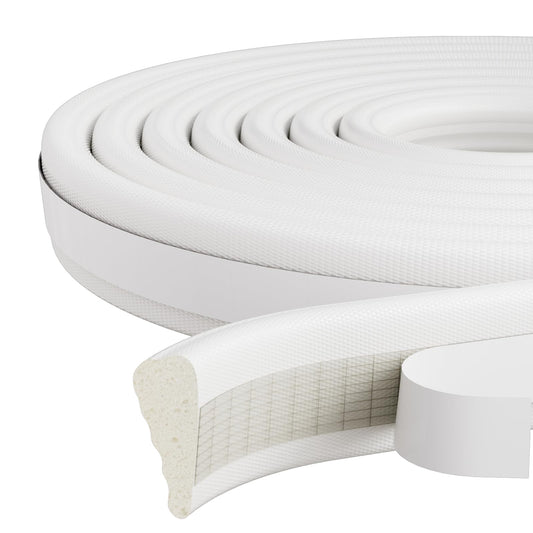 9.8 Ft Weather Stripping Door Seal Strip,Adhesive Foam Window Insulation Weather Strip for Winter,Soundproofing Weatherstripping for Door Frame Seal,Wedge Window Draft Stopper Gap Filler,White