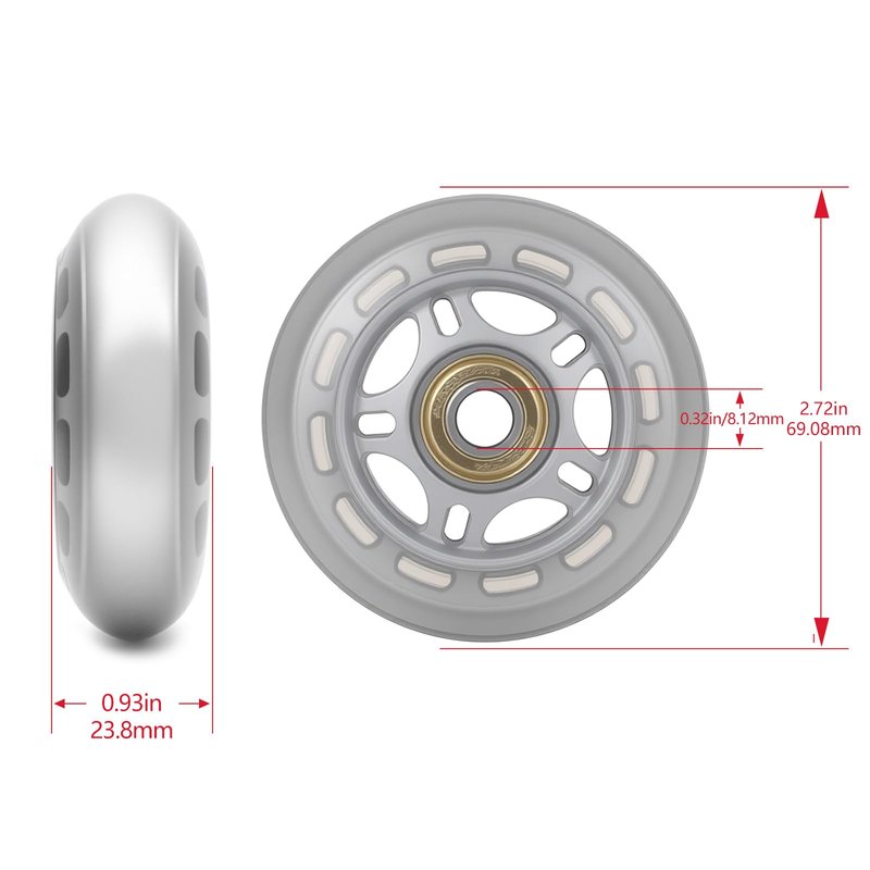 Replacement Front Wheels Compatible with Peloton Bike – 2.72 Inch Exercise Bike Transport Caster Kit, Mobility Replacement Wheels for Home Gym or Apartment Use
