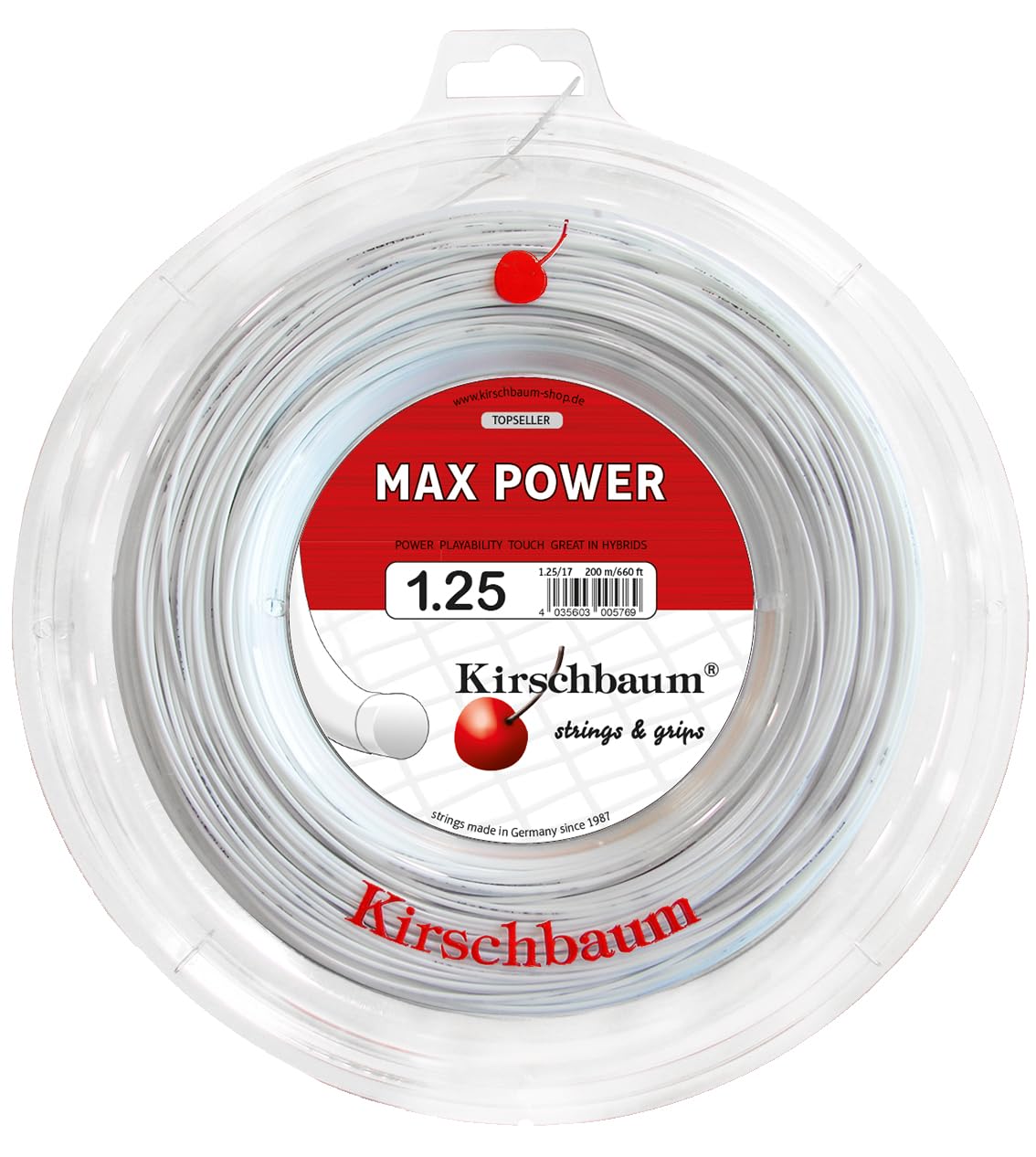 Kirschbaum Reel Max Power White 660 ft. (1.25)
