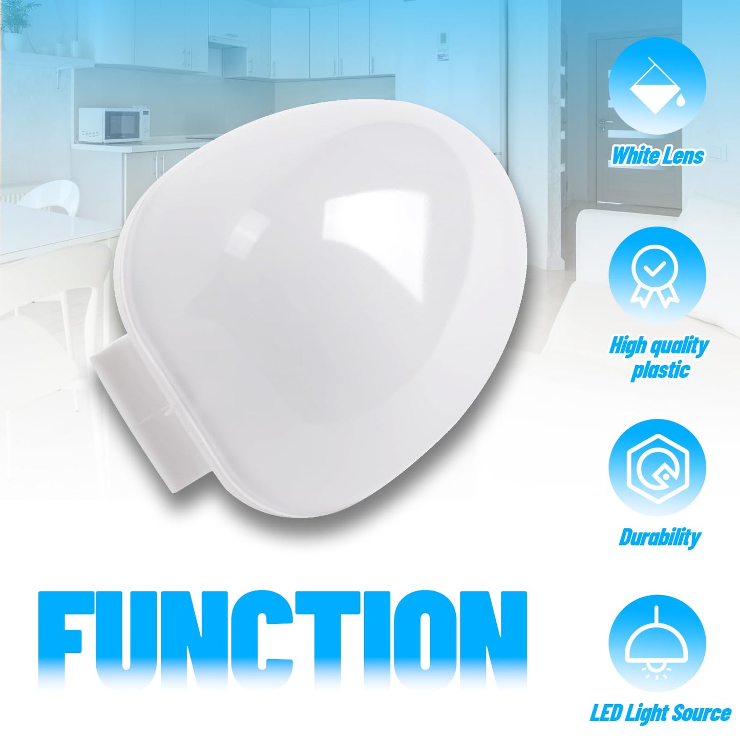 HECASA W11251749 Refrigerator LED Light Lamp Compatible with Whirlpool Refrigerator Replacement for W11549780 W11468934 W11520324 W11449273 Plastic - White Lens