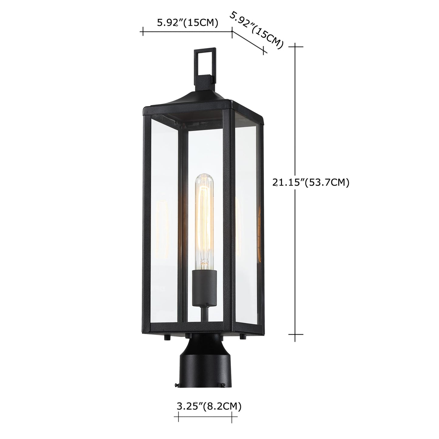 Faymart lighting 21.3 Inch Outdoor Lamp Post Light Fixture Dusk to Dawn - Residential Sidewalk Lamp Post Sconce Dusk to Dawn Outside Pole Lantern for House Outdoor Column Light, E26
