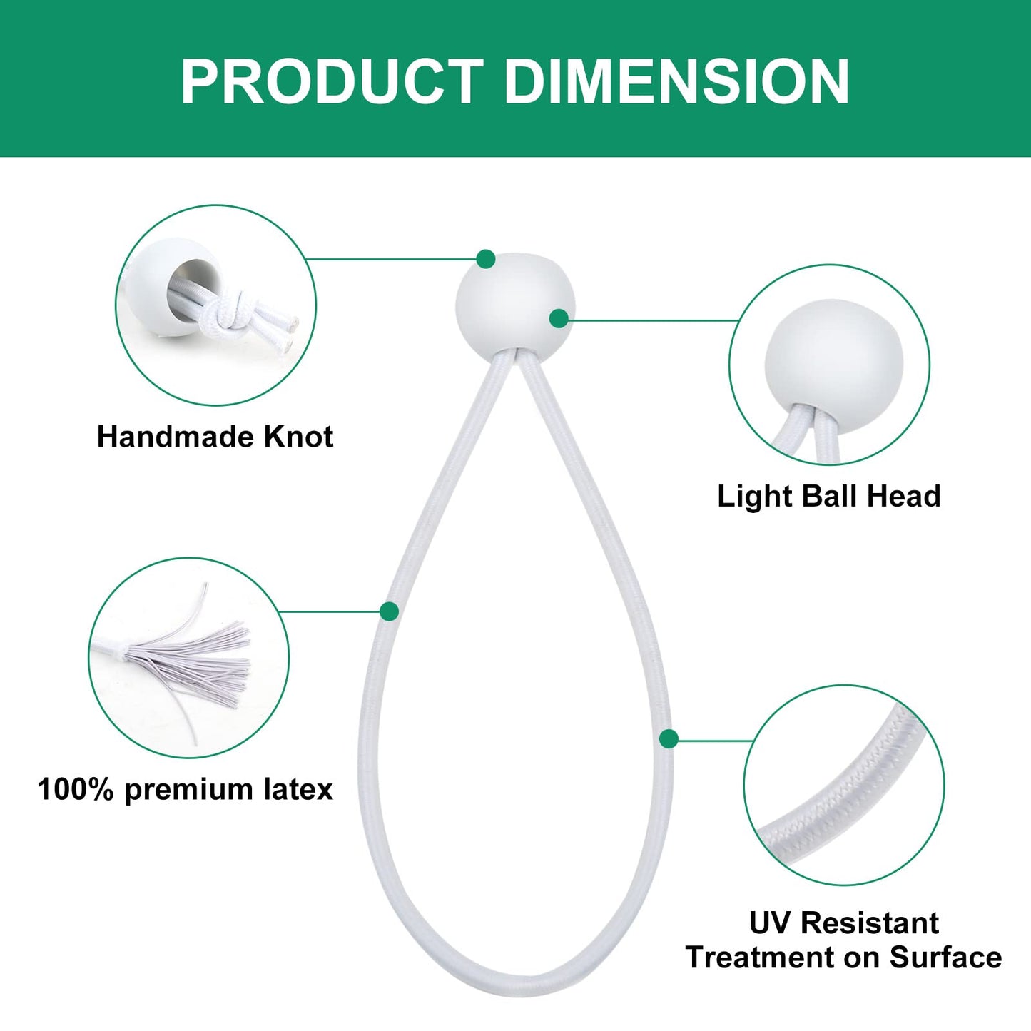 Skytened 30PCS of 3 Sizes Ball Bungee Cords, 6, 9, 11 Inch Tarp Canopy Bungee Balls, Heavy Duty Tie Down Cord for Shelter, Gazebo, Camping, Tent, Cargo, Holding Wire and Hoses (Ball Size 1 inch)