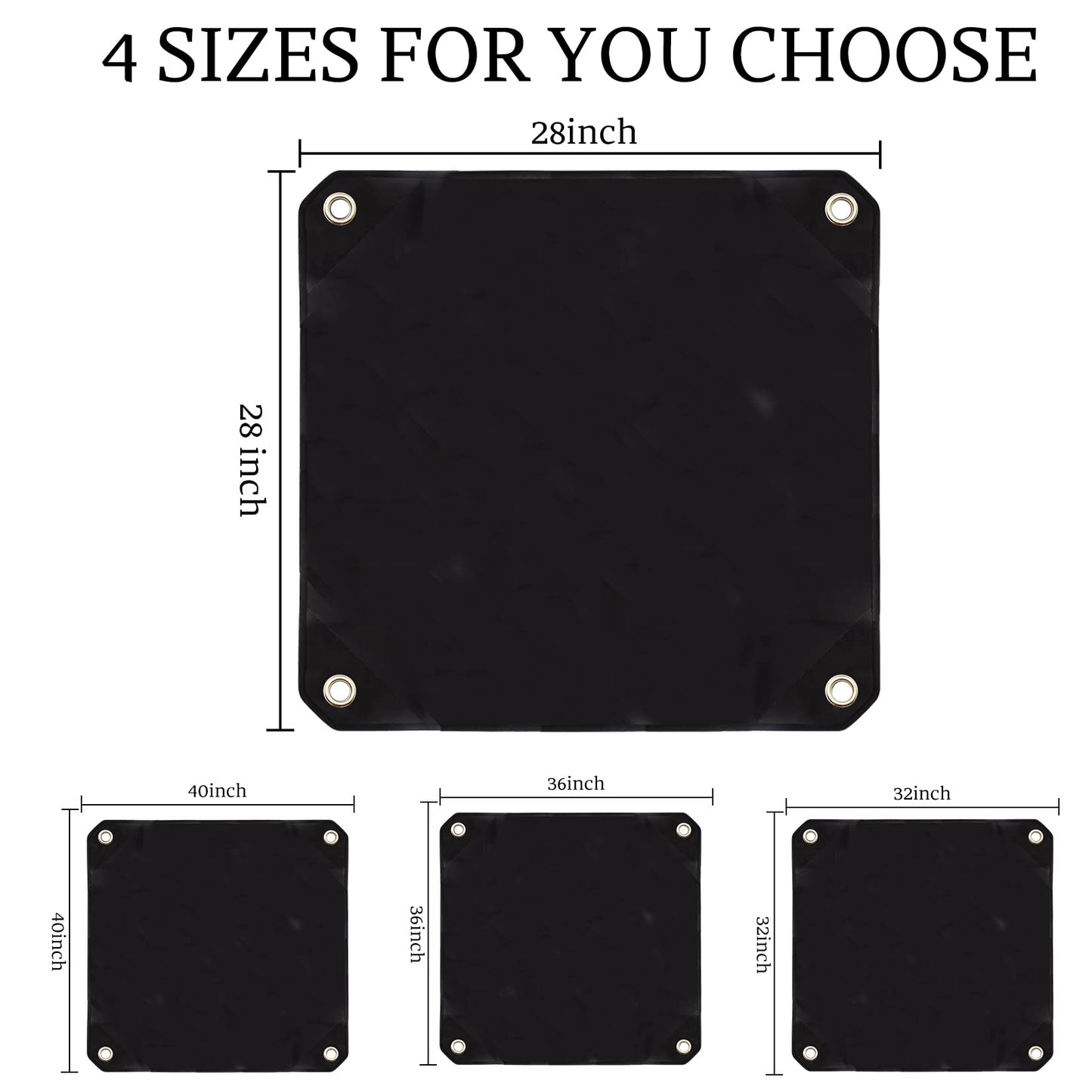 Air Conditioner Cover for Outside Units, Heavy Duty Central AC winter Cover Defender Outdoor Top Waterproof Snow-Resist (Black, 28 x 28 inch)