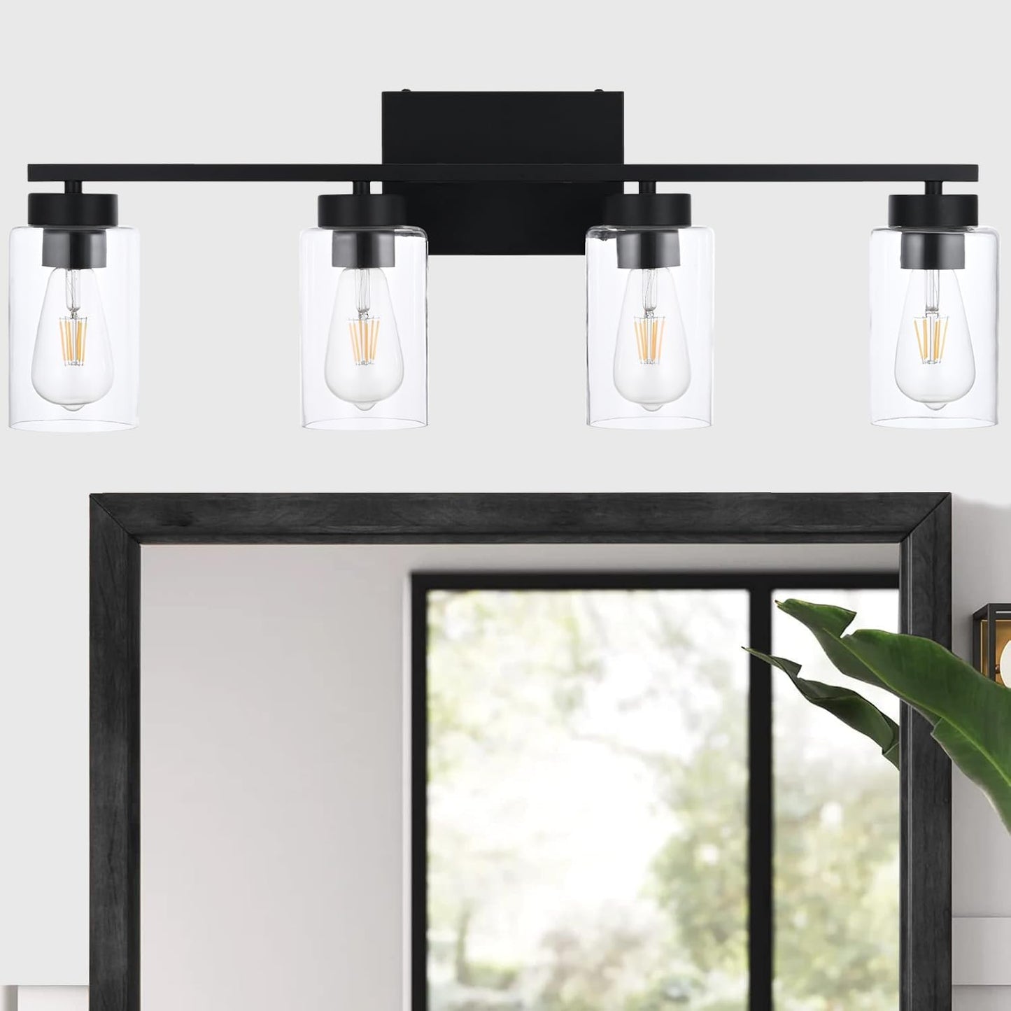 Modern 3-Light Bathroom Vanity Light in Brushed Gold with Clear Glass Shades