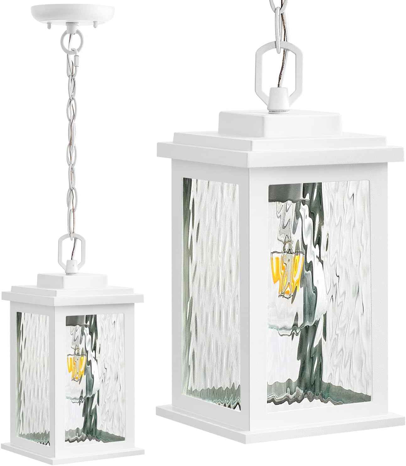 Outdoor Pendant Light - Oil Rubbed Bronze Chandelier for Porch & Patio, Adjustable Chain