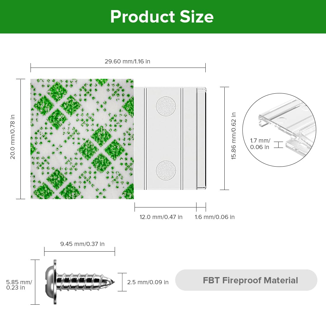 Hysmigor Transparent Strip Light Clips, Self-Adhesive with Screw Mounting Holder, 50Pack LED Strong Fixing Clips For 0.47in/12mm Width IP30/65/67 SMD COB Strip Lights