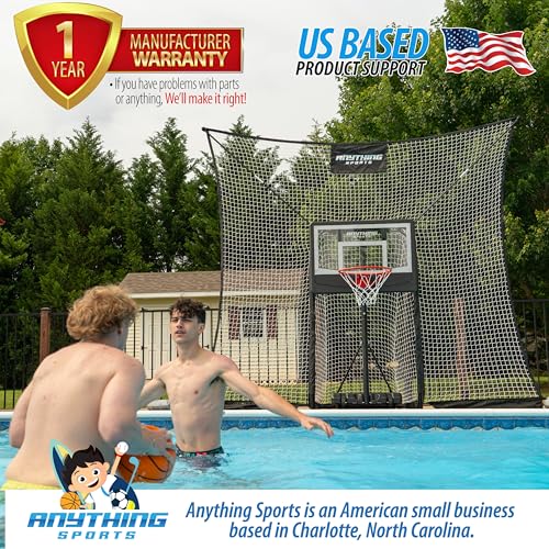 Adjustable Pool Basketball Hoop with 10x8 FT Backstop
