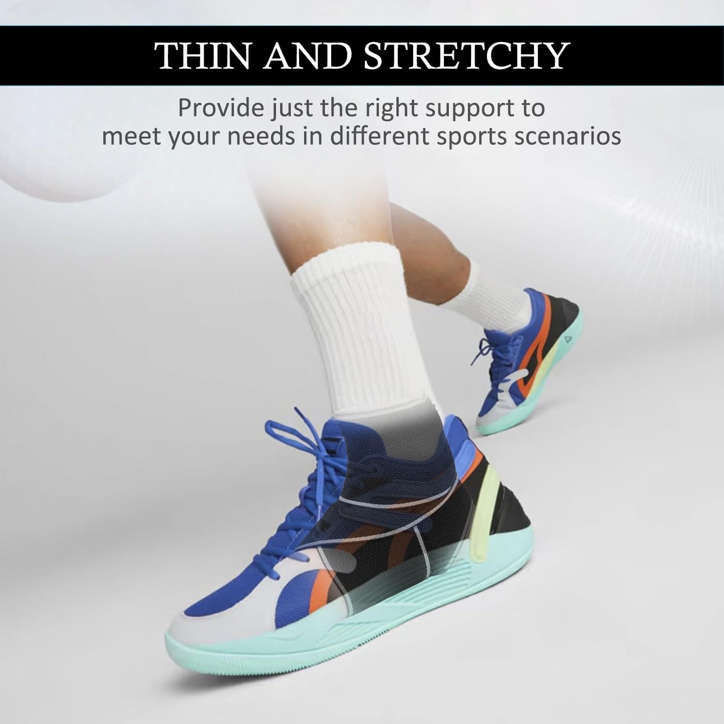 KTSAY Ankle Brace for Sprained Ankle, Ankle Support for Women & Men, Adjustable Compression Wrap for Achilles Tendonitis & Plantar Fasciitis Relief (Grey)