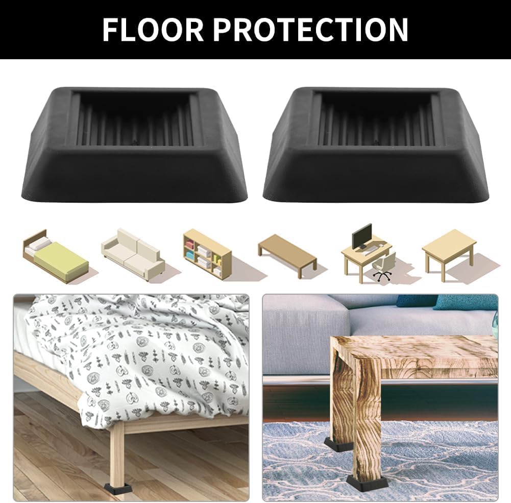 Non Slip Furniture Pads Wheel Stoppers for Office Chairs Beds Couches Prevent Sliding on Carpet Hard Floors Fits 1-4 Inch Wheels Silicone Caster Cups Durable Grips (5 PCS)