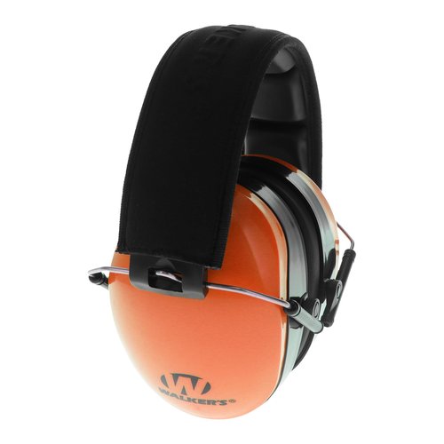 Walker's Dual Colored Passive Muff - Compact Folding Lightweight 26dB NRR Hunting Gun Range Shooting Hearing Protection Muff w/Padded Headband & PVC Earpads, Blaze Orange
