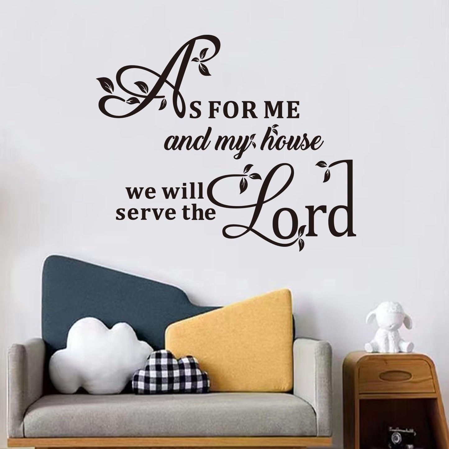 Bible Verse Wall Stickers for Bedroom: Christian Quotes Inspirational Positive Vinyl Art Wall Decals for Living Room Wall Decor - As for Me and My House 18" X 15"