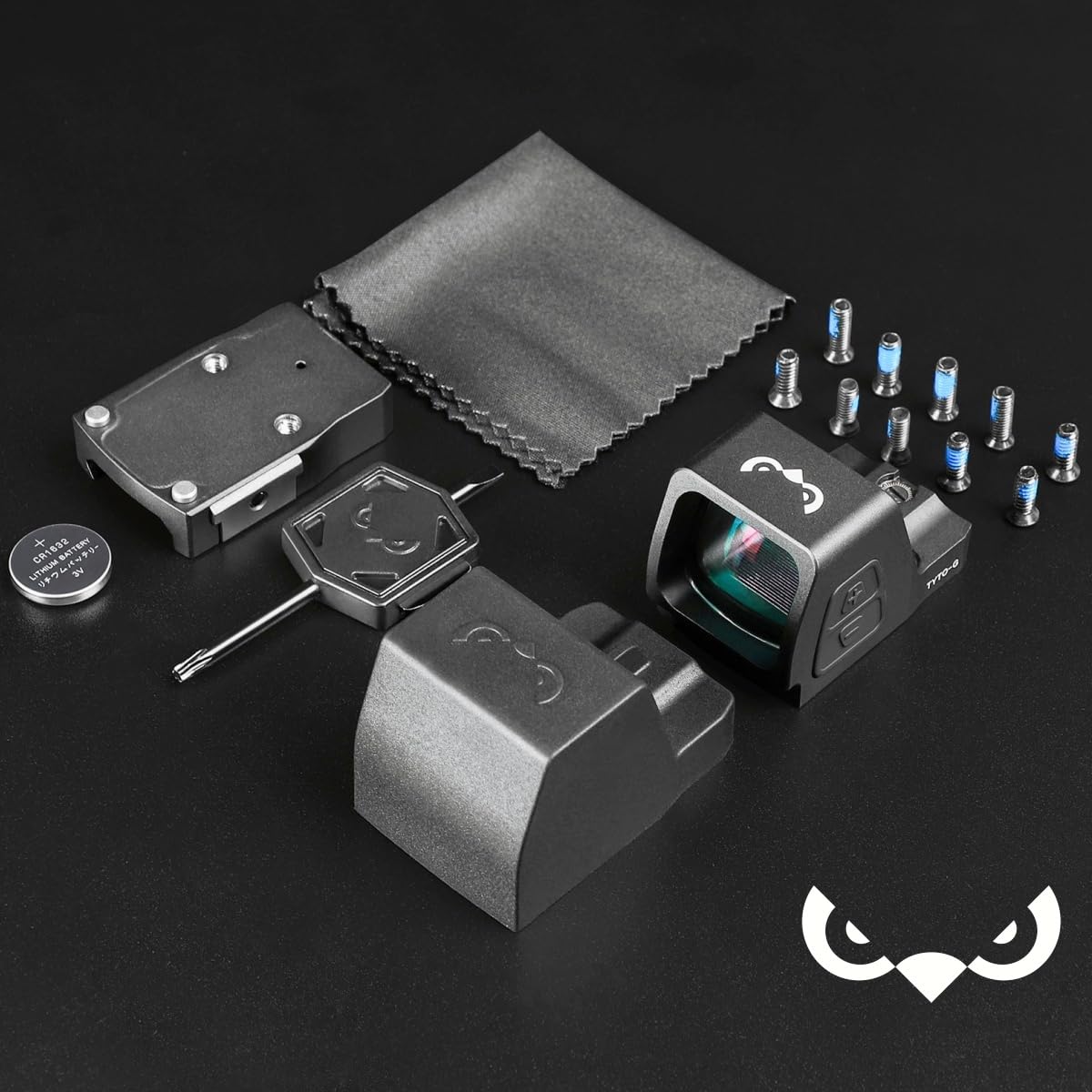 DALBINOWL TYTO-G Green Dot Sight for RMR Footprint 2.5 MOA Motion Awake Open Reflex Sight 1x24.5mm Lens Aluminum Pistol Optic for Full-Sized Handguns