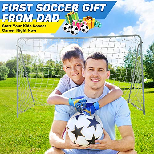 Goalkeeper Soccer Gloves for Kids - Size 7 Purple, Anti-Slip Latex Palm