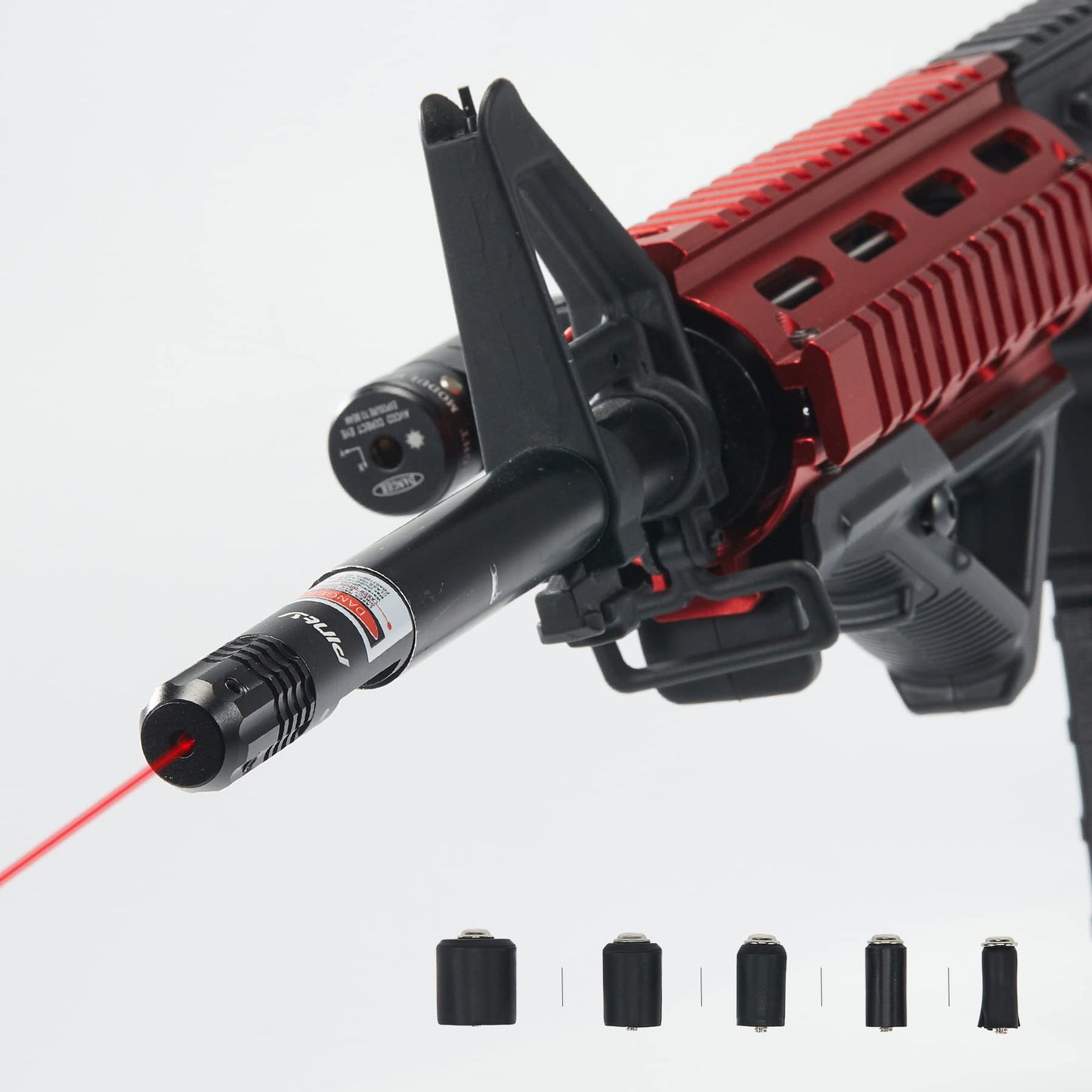 PINTY Bore Sight Laser Kit (Charging, Red Laser, 5 Adapters)