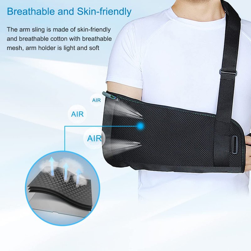 TODDOBRA Arm Sling Shoulder immobilizer for Shoulder Injury with Back Belt Men & Women Shoulder Immobilizer Left and Right Arm Lightweight Rotator Cuff Arm Support for Elbow Wrist Injury -(Size M)