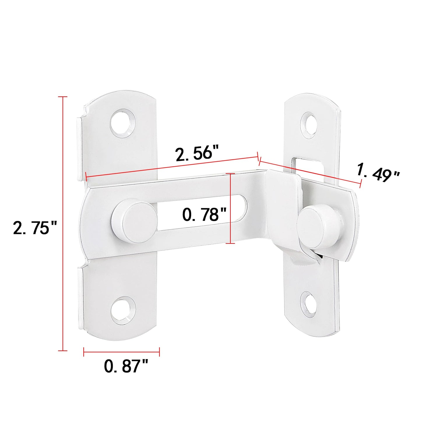 INIRET 2 Packs 90 Degree Flip Barn Door Lock Latches,White Stainless Steel Gate Latch Security Door Latch for Barn Door Safety Door Lock,Sliding Door Antique Lock Wine Cabinet Closet Door Latches