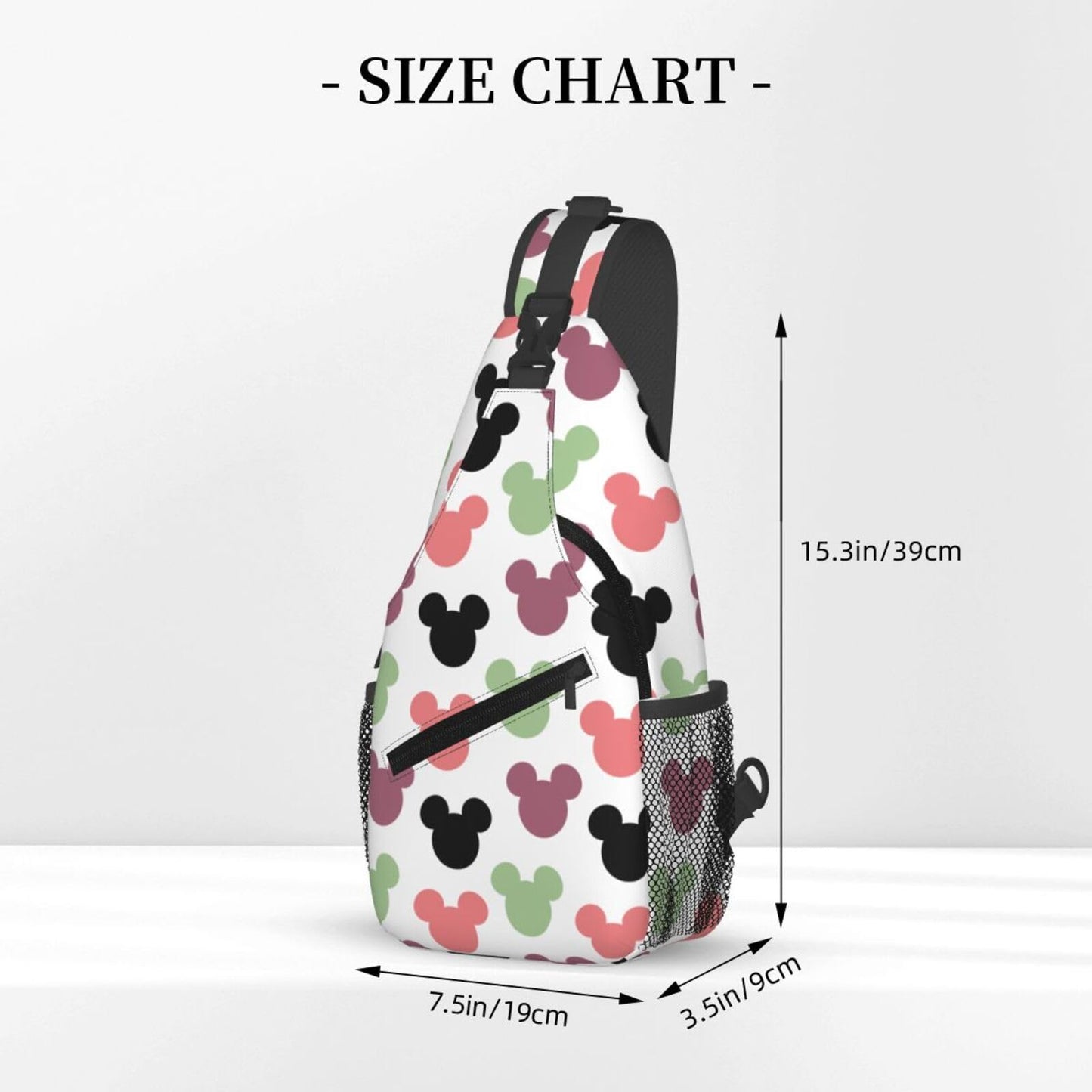 Women Sling Bag Unisex Crossbody Backpack Chest Bags Cartoon Print Sling Bags Shoulder Bag for Women Men Gym Sports Hiking Cycling Travel Casual Daypacks