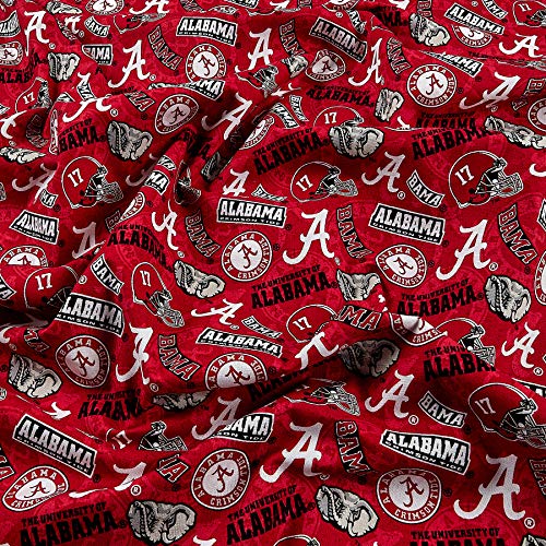 Cotton Fabric by the Yard - Alabama Crimson Tide Team Colors