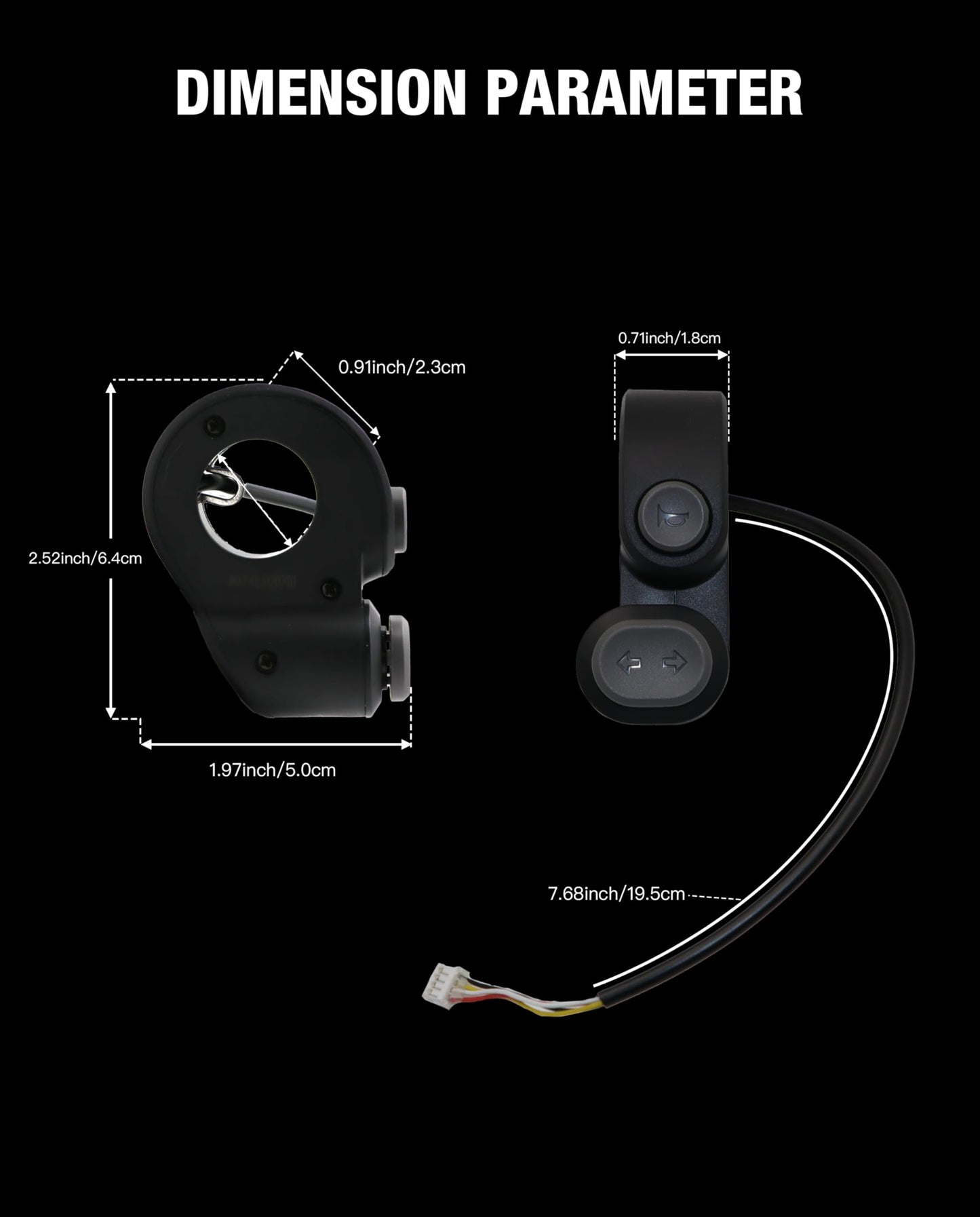 Scooter Horn Turn Signal Switch Compatible with Ninebot by Segway MAX G2 G65 Max2 Kickscooter Horn Switch Turn Signal Switch Replacement Original Accessories