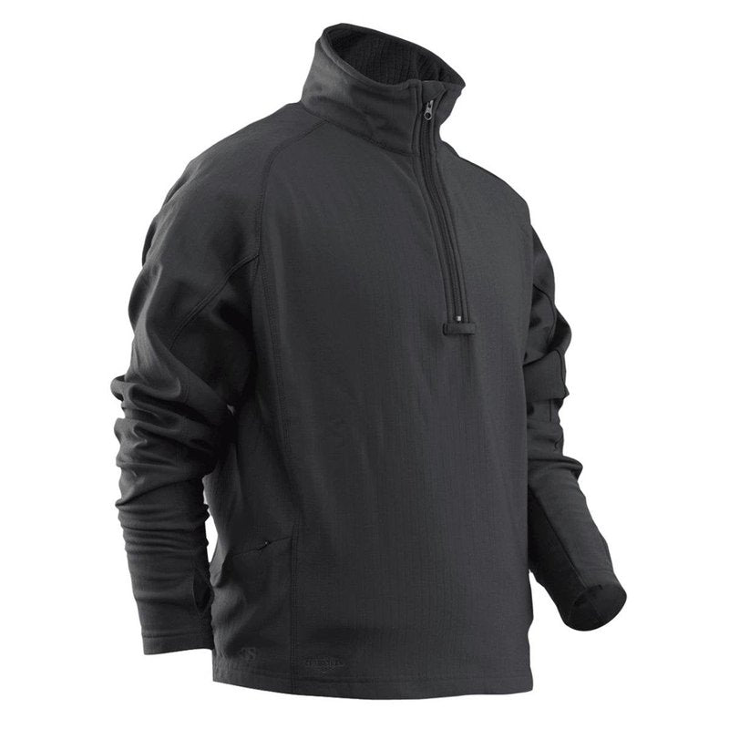 TRU-SPEC Men's 24-7 Pullover Grid Fleece Shirt, Black, Large