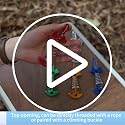 Fishbone Deck Tent Anchors with Carabiner - Adjustable Aluminum - Blue & Black