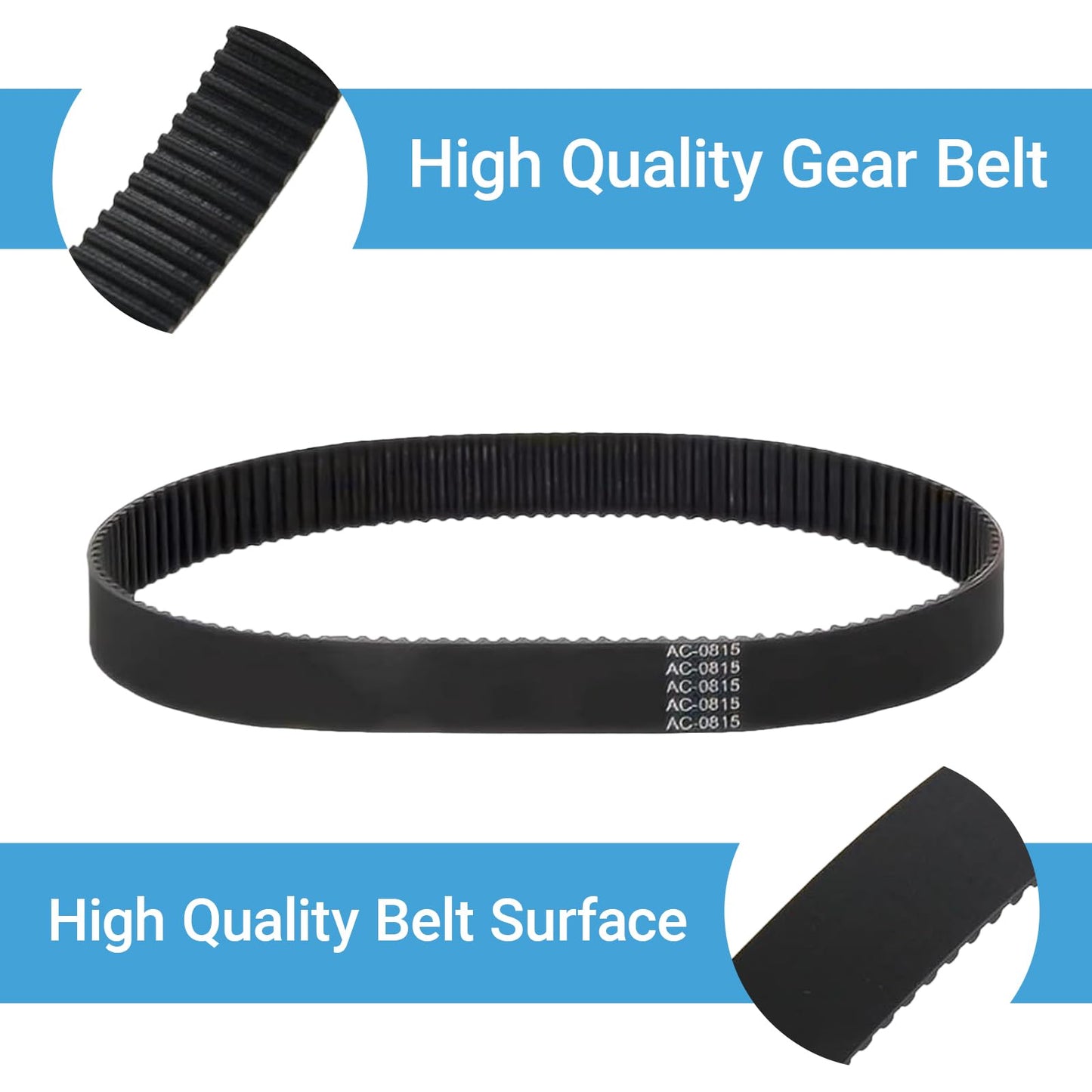 (2-Pack) AC-0815 Air Compressor Timing Belt– Replacement Belt for Craftsman, PORTER CABLE, DEWALT, Black & Decker, Delta, Bostitch – Fits Models CF2600, D55141, CP503 – Replaces CAC-1311, CAC-1342