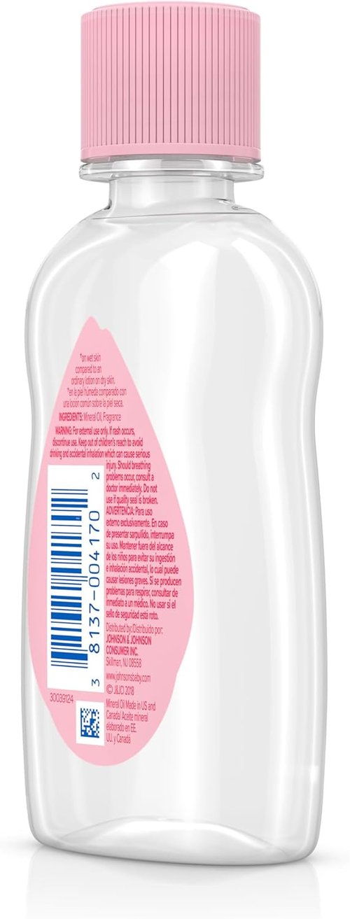 Johnson's Baby Oil - Pure Mineral Oil for Gentle Baby Massage & Dry Skin Relief | 3 fl. oz
