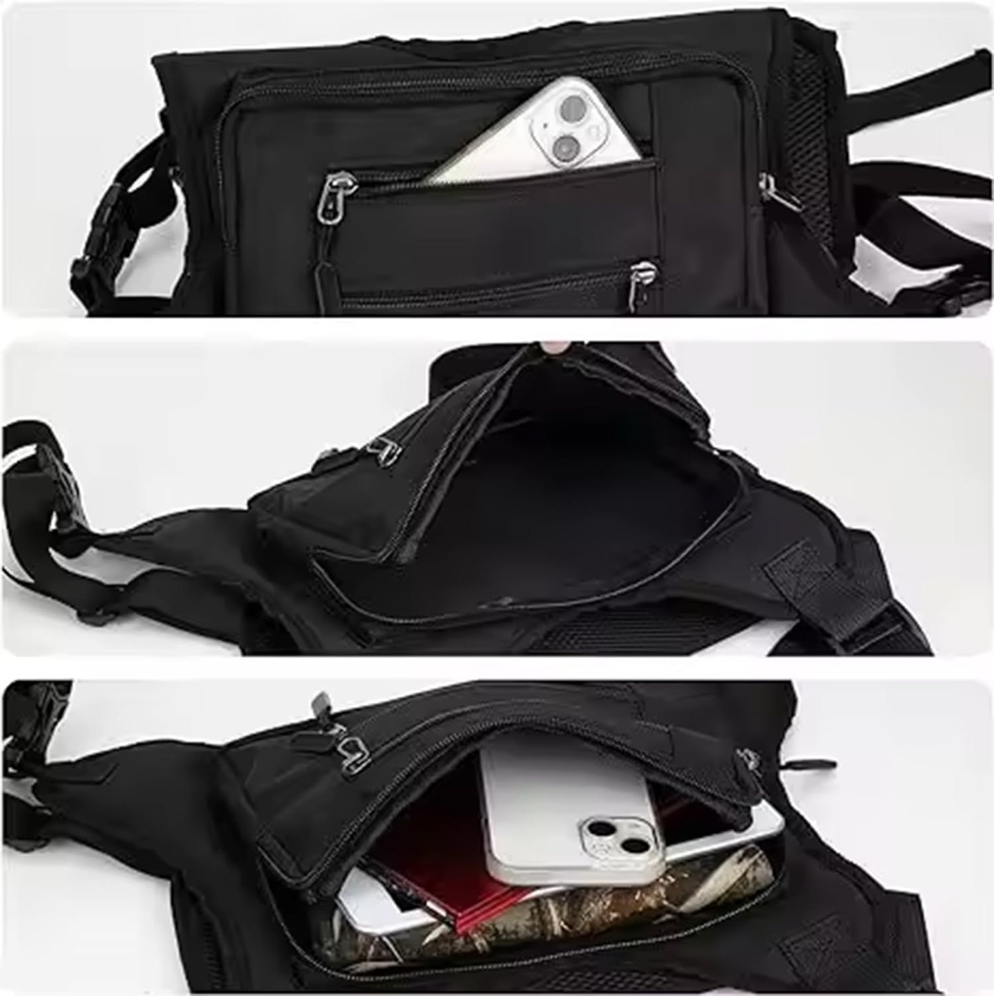 Nhsuzart Sports Chest Bag for Men & Women, Lightweight Front Chest Pack, Outdoor Chest Bag for Men and Women With Pocket & Extra Storage, for Workouts Cycling and Hiking