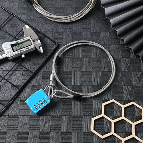 12 Pack Security Cable Luggage Lock with Loops 4ft 3mm Braided Steel Coated Bike Cable Wire Double Loop Anti Theft Safety for U Lock, Padlock and Disc Lock