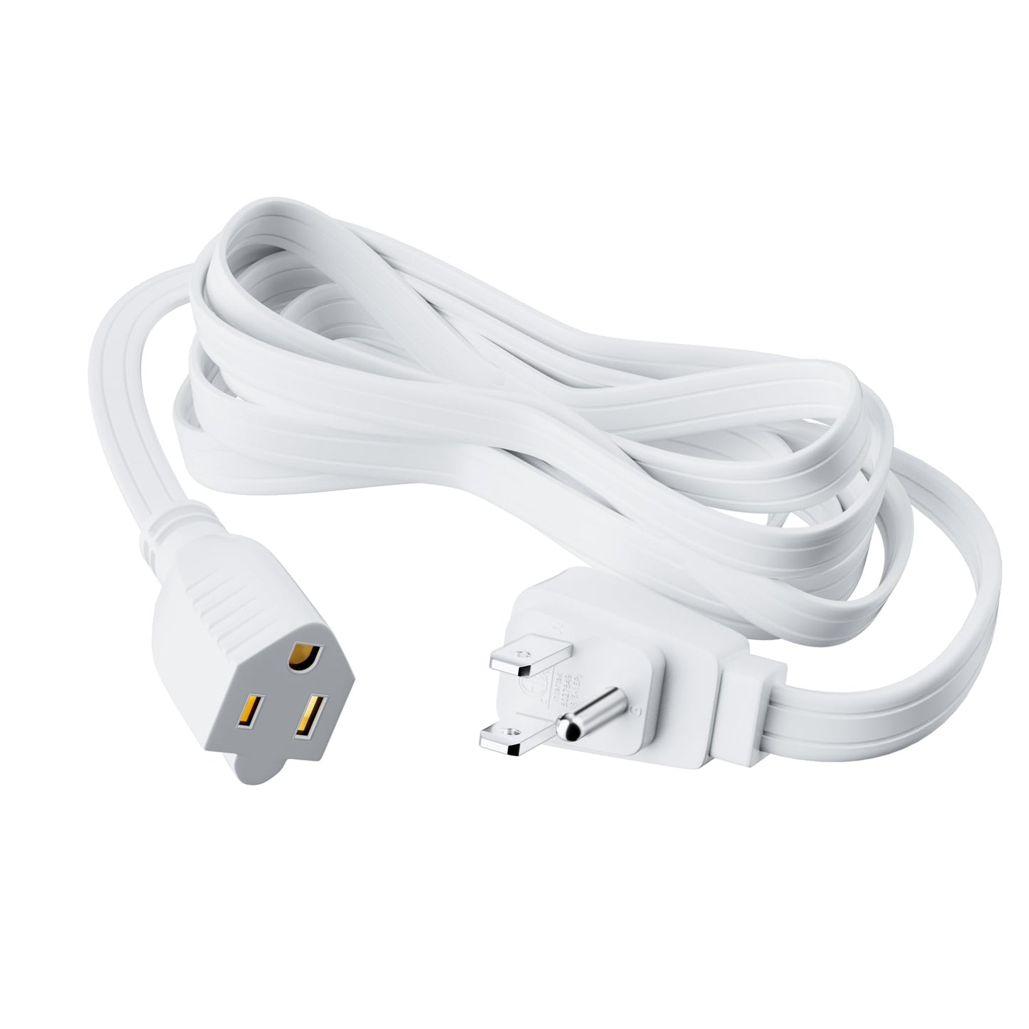 Adoreen 14/3 Gauge Flat Appliance Power Extension Cord 7 Ft White, 3 Prong Flat Plug Low Profile Grounded Wire Cable, SPT-3, 15A 125V for Air Conditioner, Refrigerator &All Major AC Units-ETL