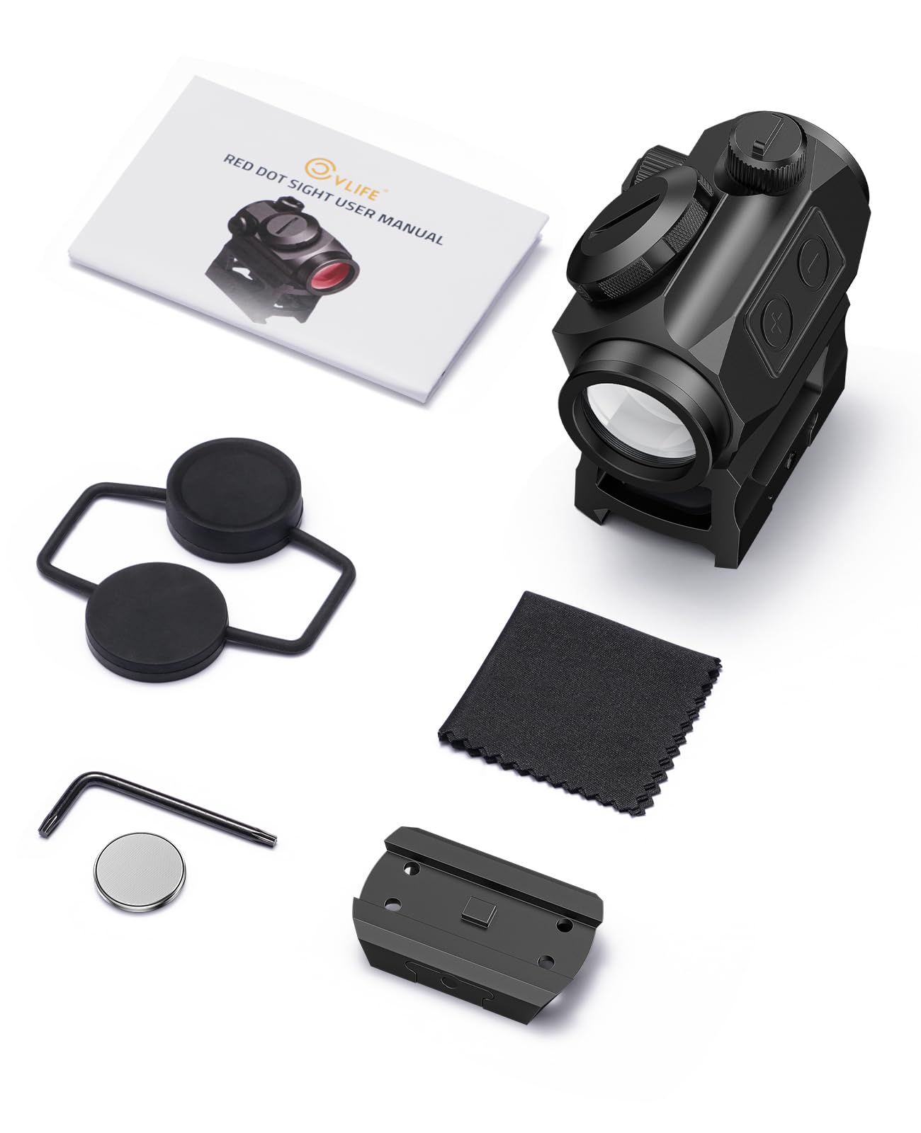 CVLIFE JackalHowl Compact Green Dot Sight, 2 MOA Motion Awake Green Dot Optics Reflex Sights,IPX7 Waterproof Scope with Low Mount and Co-Witness Riser Mount
